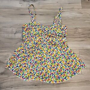 VENUS Tankini Top Women Size 4 Mulitcolor Swimsuit NEW Beach Poolside